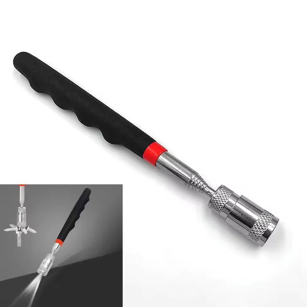 Fishing Rod Telescopic - 伸縮式磁気ペン LEDライト付き 拡張可能なピックアップロッド ミニポータブルマグネットツール ネジ、ナット、ボルト、金属部品用