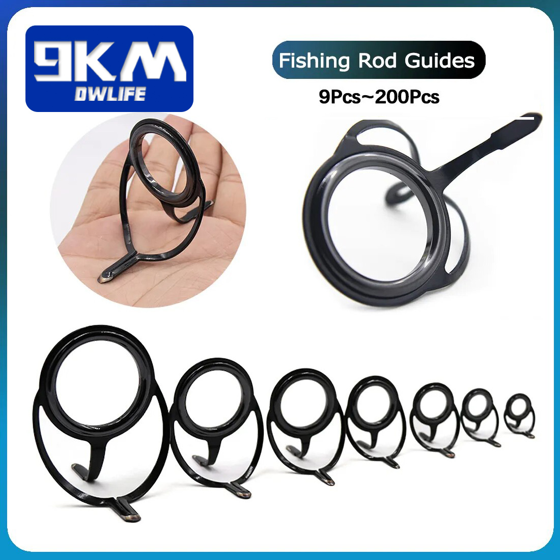 Fishing Rod Casting - 釣竿修理キットスピニングロッドビルディングコンポーネントステンレス鋼鋳造釣竿ガイド交換セットタックル 4 〜 38 ミリメートル