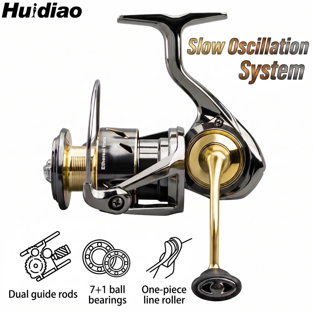 Abu Garcia Reel Max - Huidiao 防水スピニングフィッシングリールスローオシレーションラインレイシステム 7+1BB 5.2:1 CNC メタルスプール