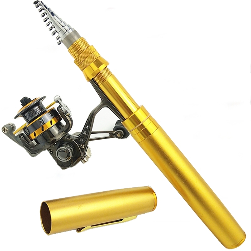 Penn Reel Fierce - 1.8/2.1mペン型ロッドスピニングテレスコピックポケットロッド海釣り竿リールセットポータブルミニメタルシェルロッド友人へのギフト