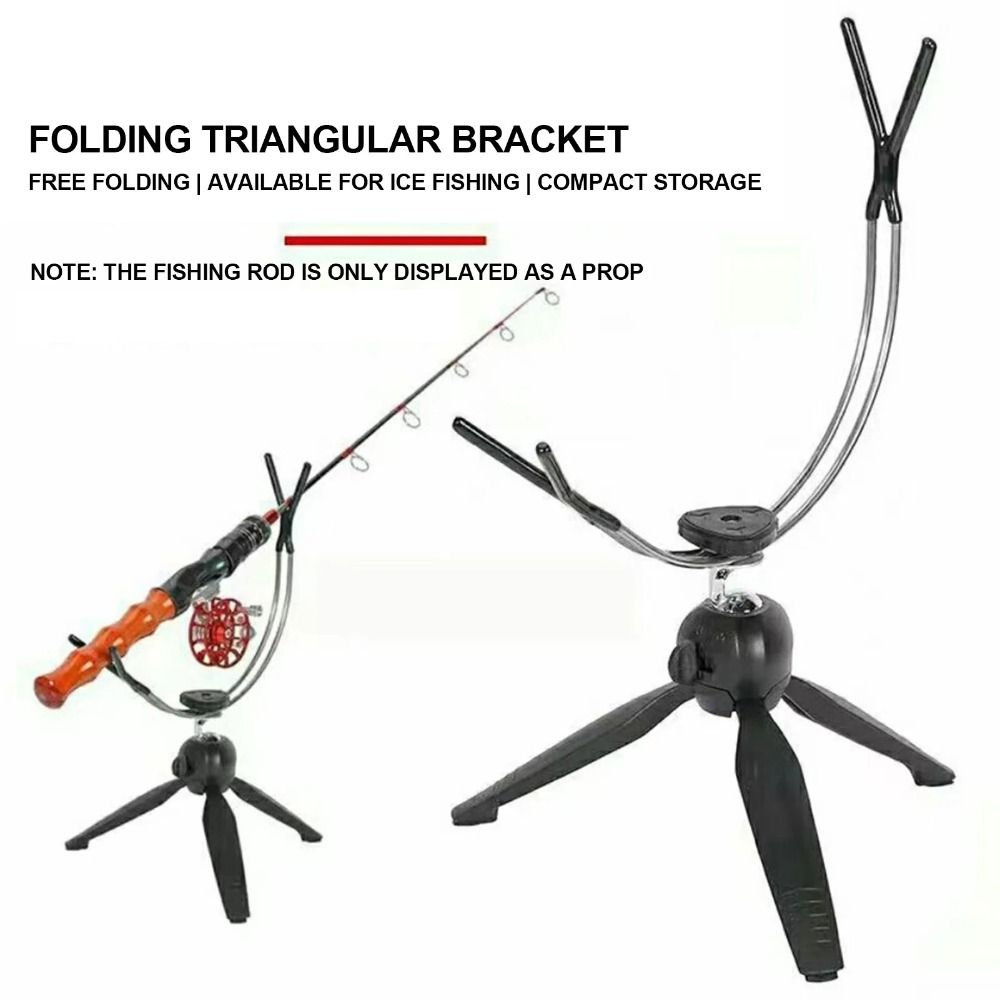 Fishing Rod Rack - 360 ° 調節可能なアイスフィッシングロッドラック折りたたみ式多機能釣り竿スタンドアルミ素材アイスポールホルダー